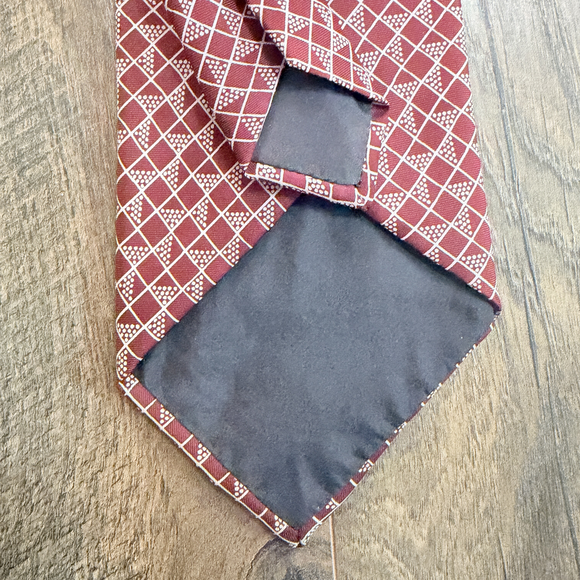 Givenchy Vintage 100% silk neck ties Old Money Classic style ties red cream - Picture 3 of 8